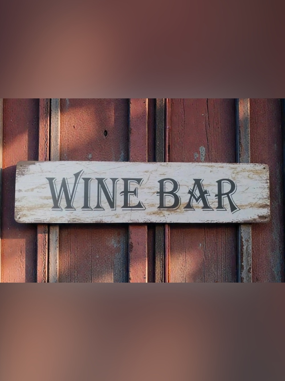 Wine Bar Rustic White Decorative Metal Sign - Home Dining Accent